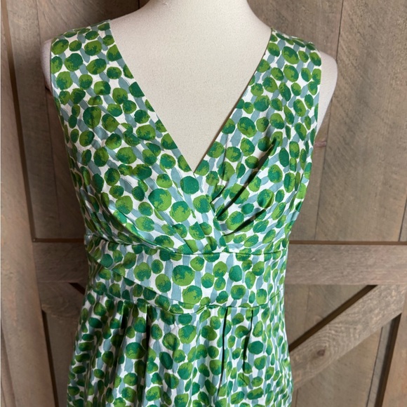 Boden green Paint Spot print sleeveless dress Size 8L / 8 Long - Picture 3 of 13